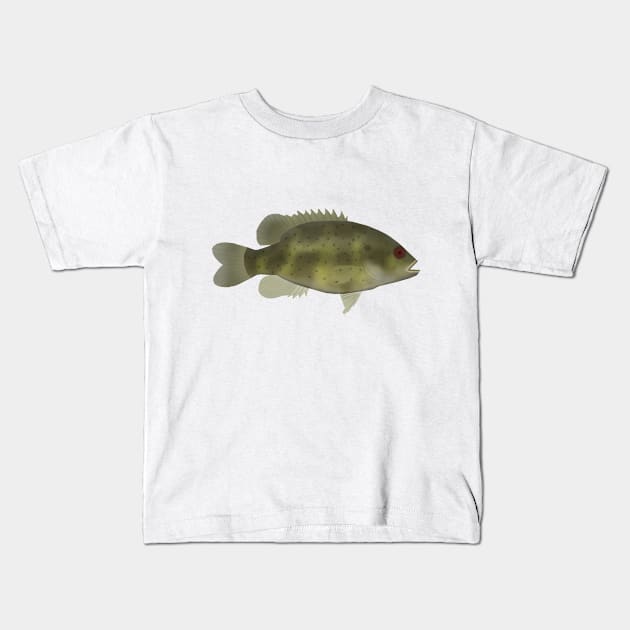 Ozark Bass Kids T-Shirt by FishFolkArt